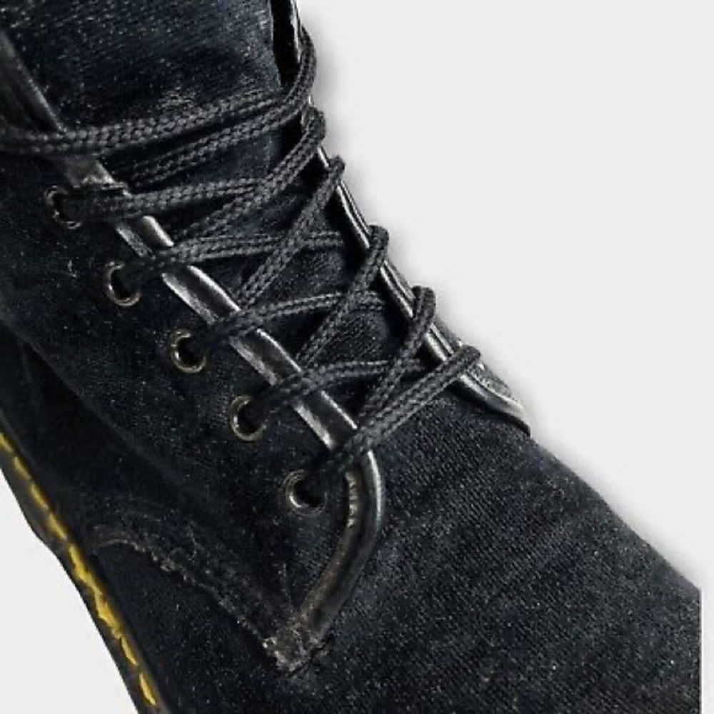 Vtg 90s Dr. Martens 1460 Corduroy Boots, Made in England, 8 Eye PUNK GOTHIC 7 - Picture 2 of 8
